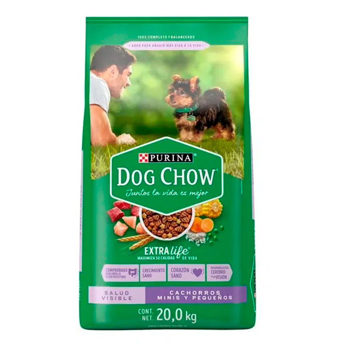 Purina Dog Chow Comida para Perro Cachorro Raza Pequeña con Extralife Nutrición