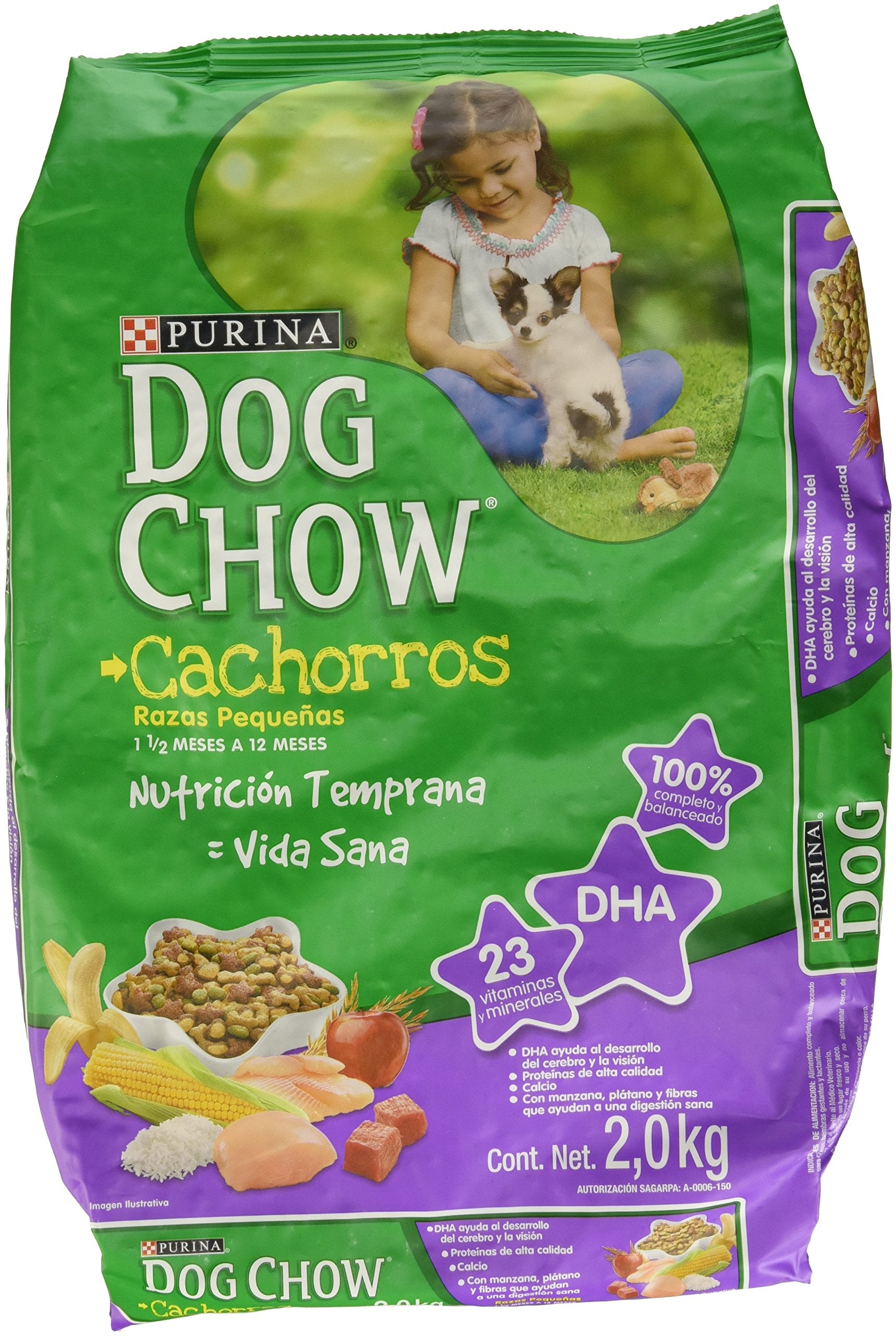 Purina Dog Chow Comida para Perro Cachorro Raza Pequeña con Extralife Nutrición