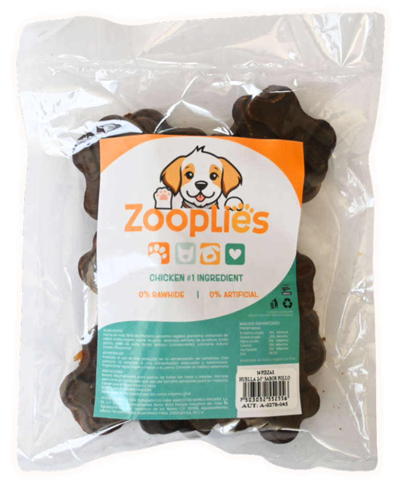 Zooplies Premios masticables sin carnaza ni Ingredientes Artificiales con una Textura Suave