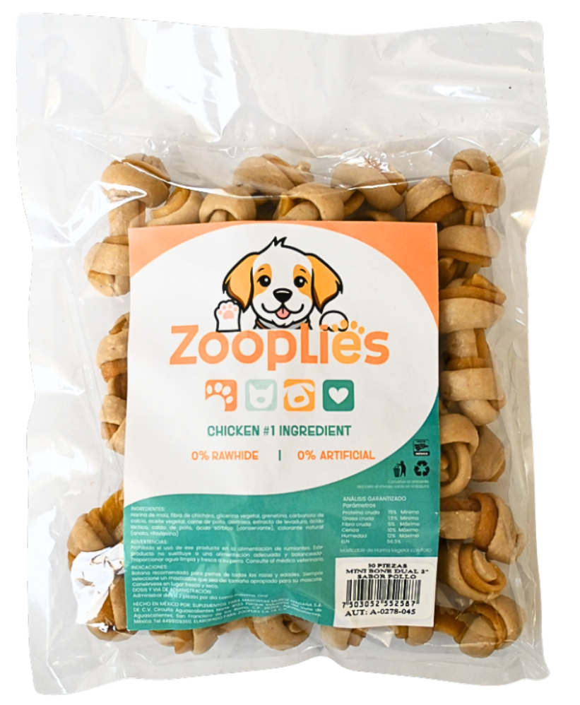 Zooplies Premios masticables sin carnaza ni Ingredientes Artificiales con una Textura Suave
