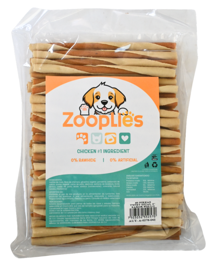 Zooplies Premios masticables sin carnaza ni Ingredientes Artificiales con una Textura Suave